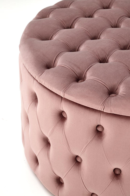 Halmar Pouf ottomano con contenitore in velluto Nunez Rosa