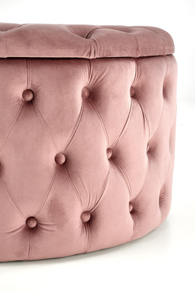 Halmar Pouf ottomano con contenitore in velluto Nunez Rosa