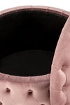 Halmar Pouf ottomano con contenitore in velluto Nunez Rosa