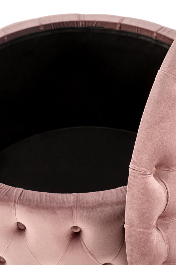 Halmar Pouf ottomano con contenitore in velluto Nunez Rosa