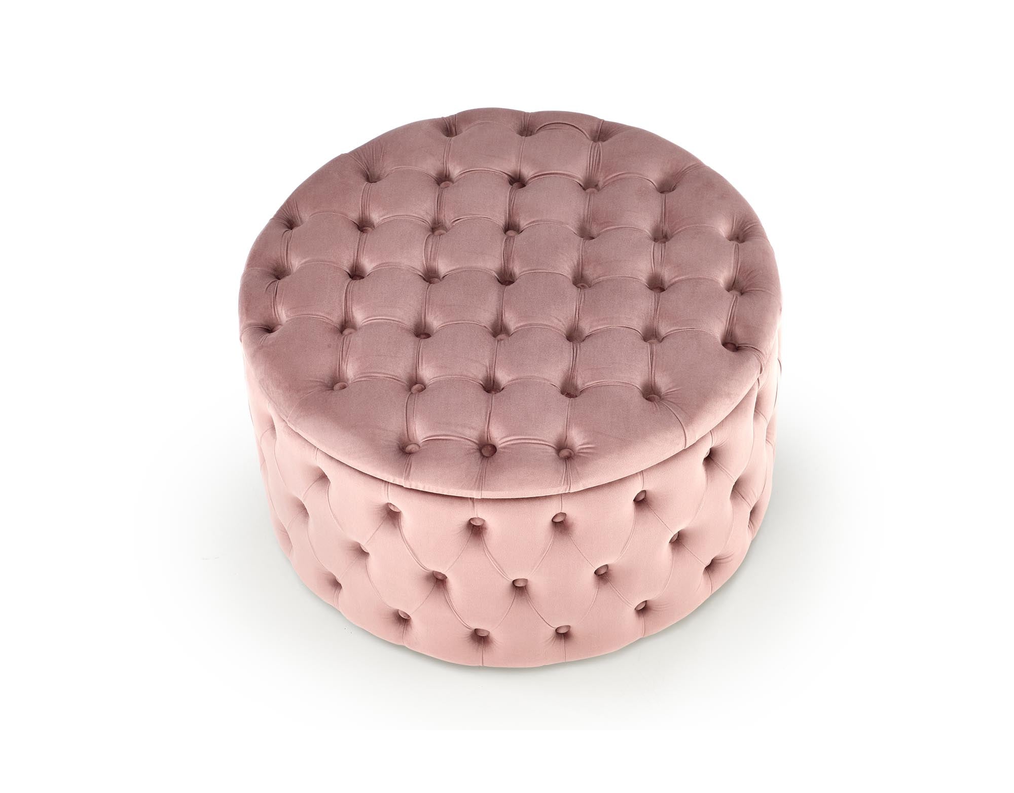Halmar Pouf ottomano con contenitore in velluto Nunez Rosa