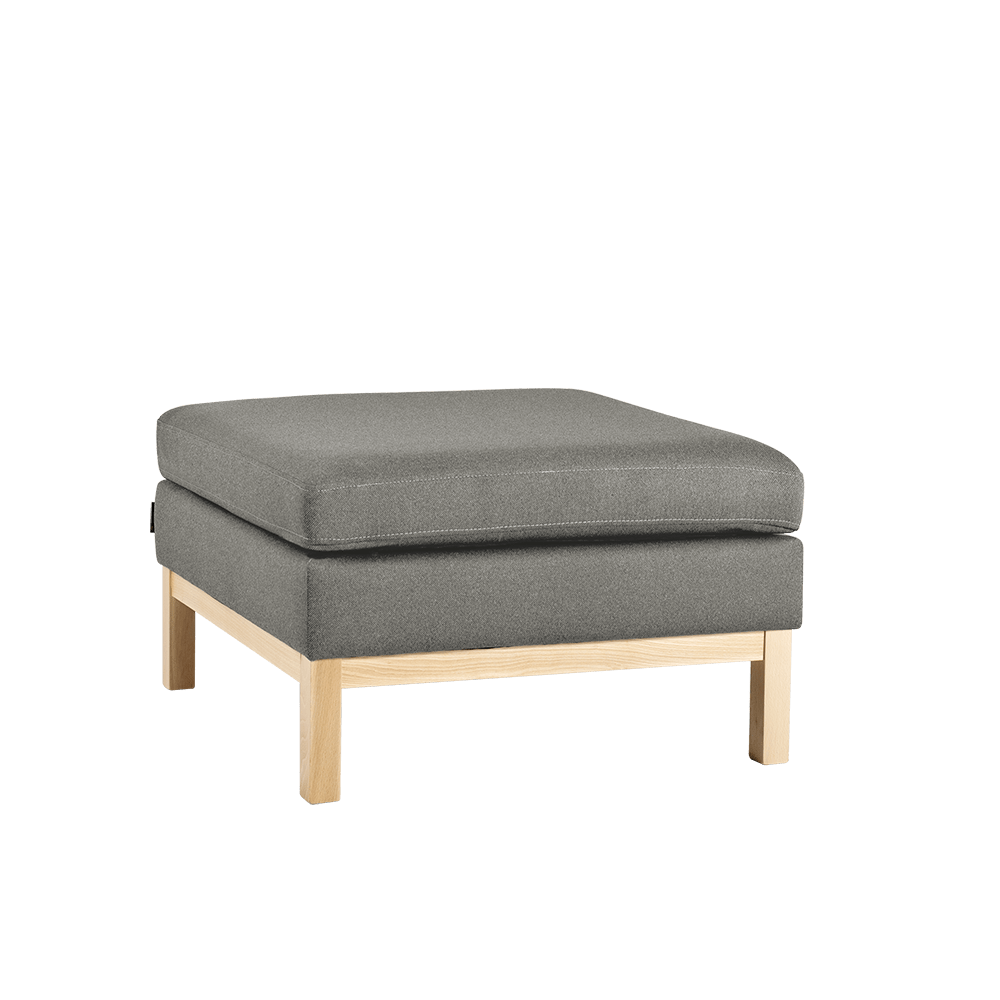 Pouf ottomano in tessuto Ambient Wood Grigio