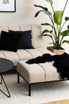 Actona Pouf ottomano in tessuto Caix Beige