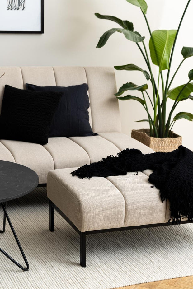 Actona Pouf ottomano in tessuto Caix Beige