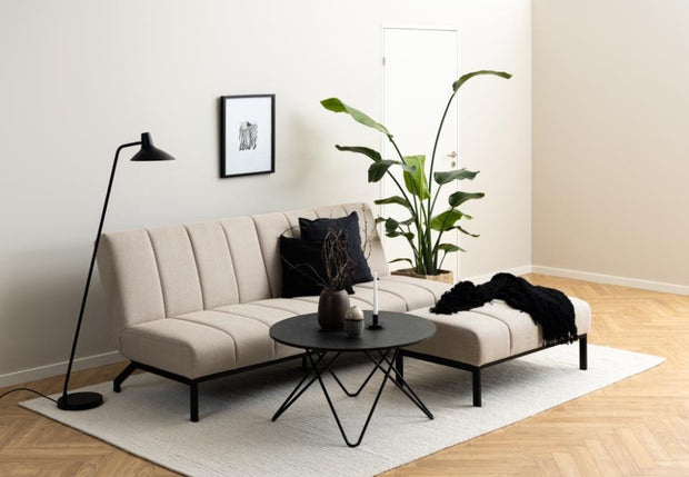 Actona Pouf ottomano in tessuto Caix Beige