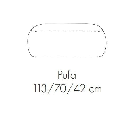 Pouf ottomano in tessuto Dionisia Bianco (2)