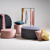 Pouf ottomano in tessuto Sari Grigio (2)