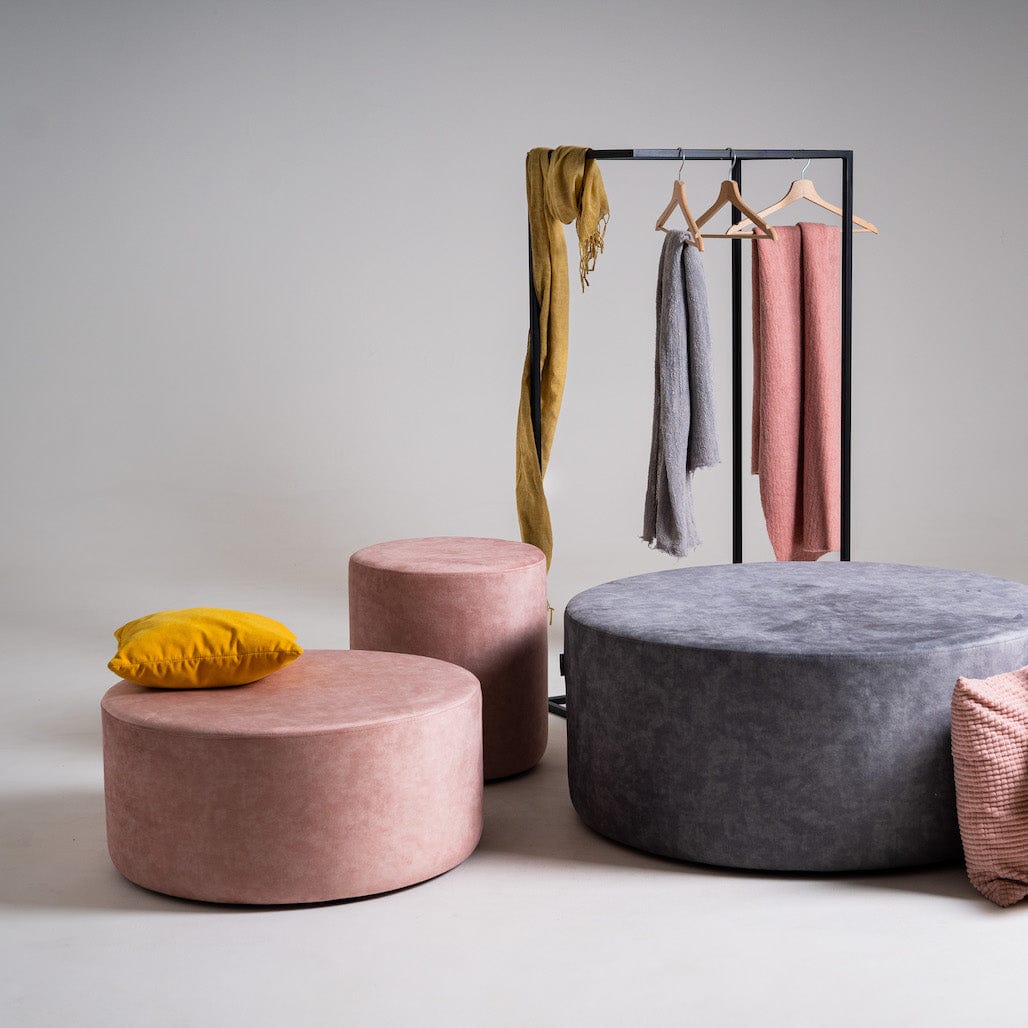Pouf ottomano in tessuto Sari Rosa (2)