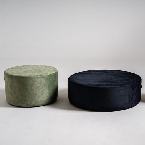 Pouf ottomano in tessuto Sari Verde (1)