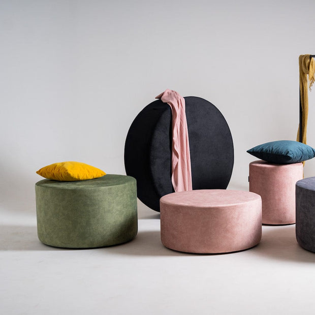 Pouf ottomano in tessuto Sari Verde (2)