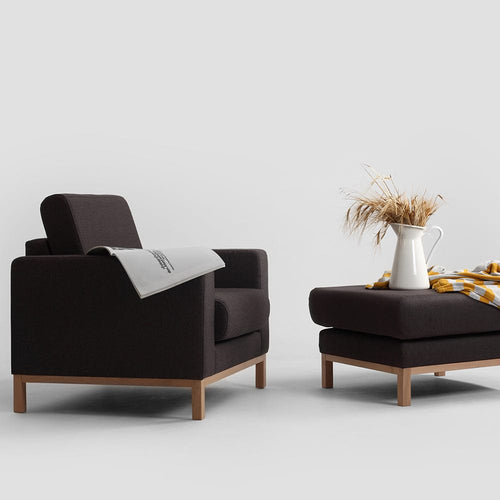 Pouf ottomano in tessuto Scandic Antracite (1)
