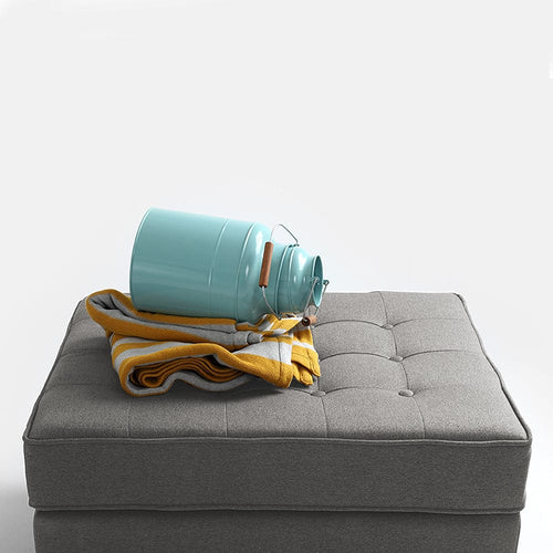 Pouf ottomano in tessuto Topic Wood Grigio (1)