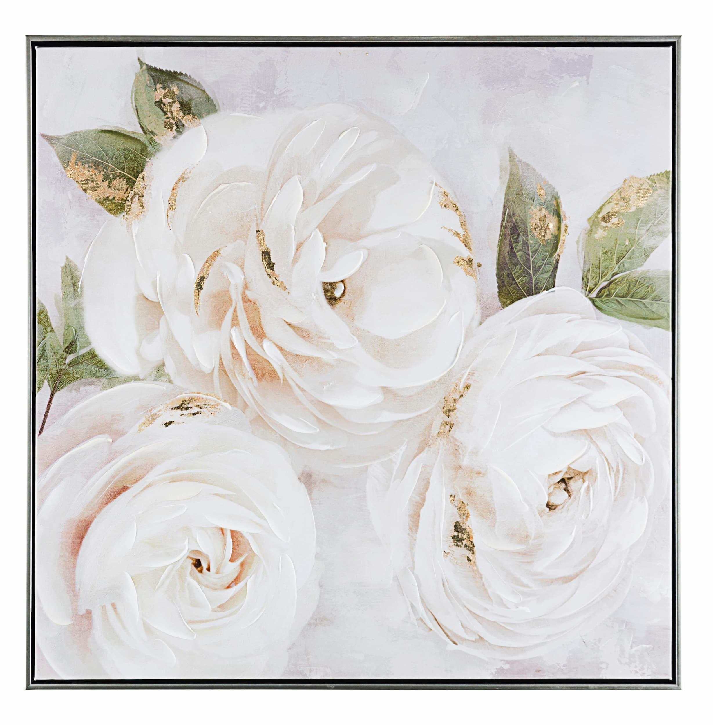 Bizzotto Quadro di tela Crown P2227-1 Blooming White Flowers A Multicolore