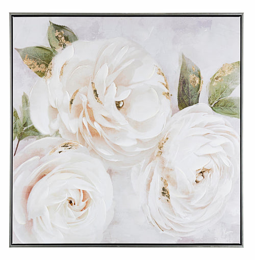 Bizzotto Quadro di tela Crown P2227-1 Blooming White Flowers A Multicolore