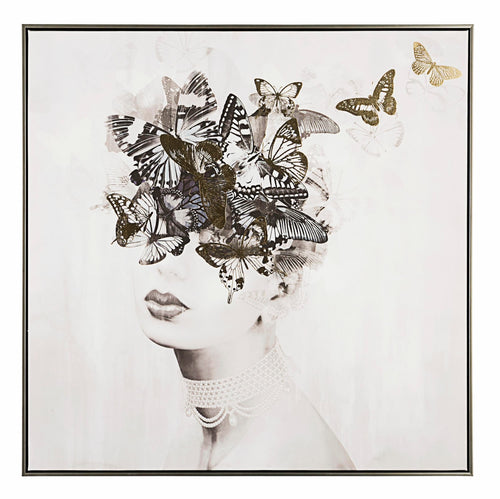 Bizzotto Quadro di tela Crown P2333-1 Lady Butterfly Multicolore