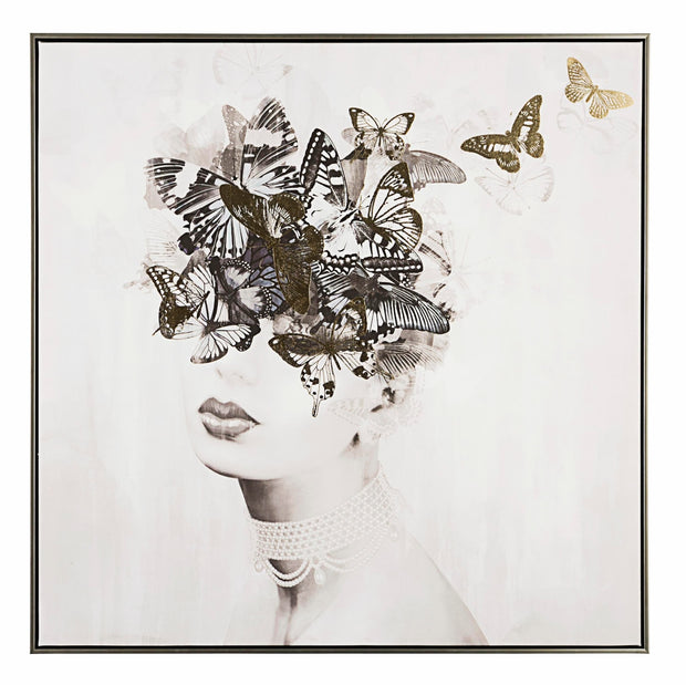 Bizzotto Quadro di tela Crown P2333-1 Lady Butterfly Multicolore