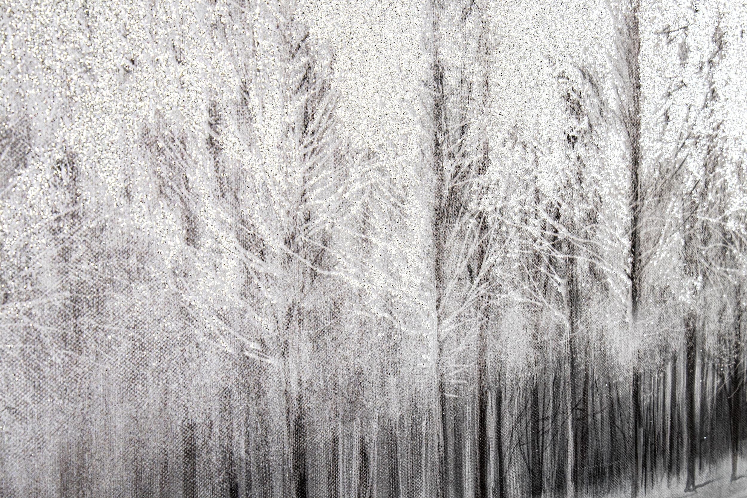 Bizzotto Quadro di tela Gallery 956 Winter Forest Bianco