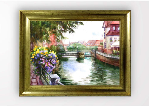 Quadro Incorniciato Beautiful River Multicolore & OYOTR-5AC2896597 & OYOTR-5AC2896597