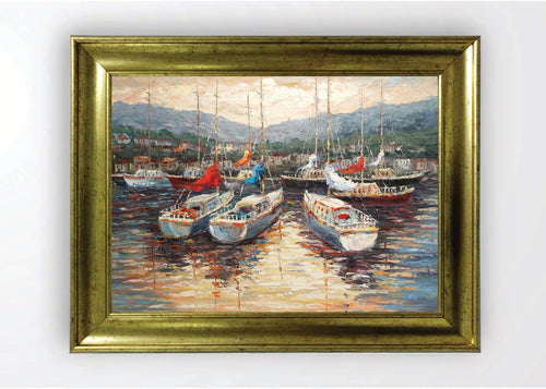 Quadro Incorniciato Boat Park Multicolore & OYOTR-5ACDSCF7609 & OYOTR-5ACDSCF7609