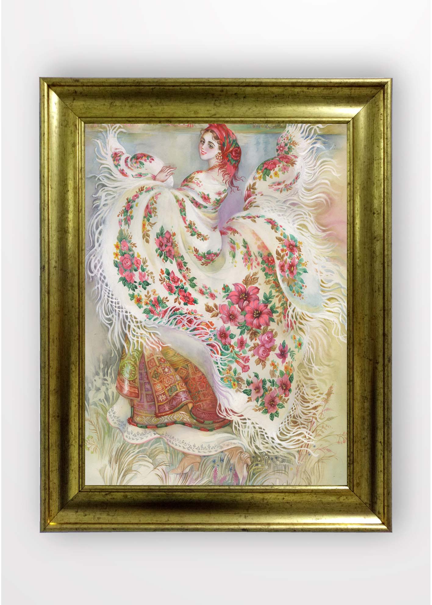 Quadro Incorniciato Country Girl Multicolore & OYOTR-5AC1328059 & OYOTR-5AC1328059