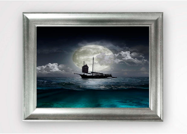 Quadro Incorniciato Full Moon Multicolore & OYOTR-5GC2125061 & OYOTR-5GC2125061 & OYOTR-5GC2125061