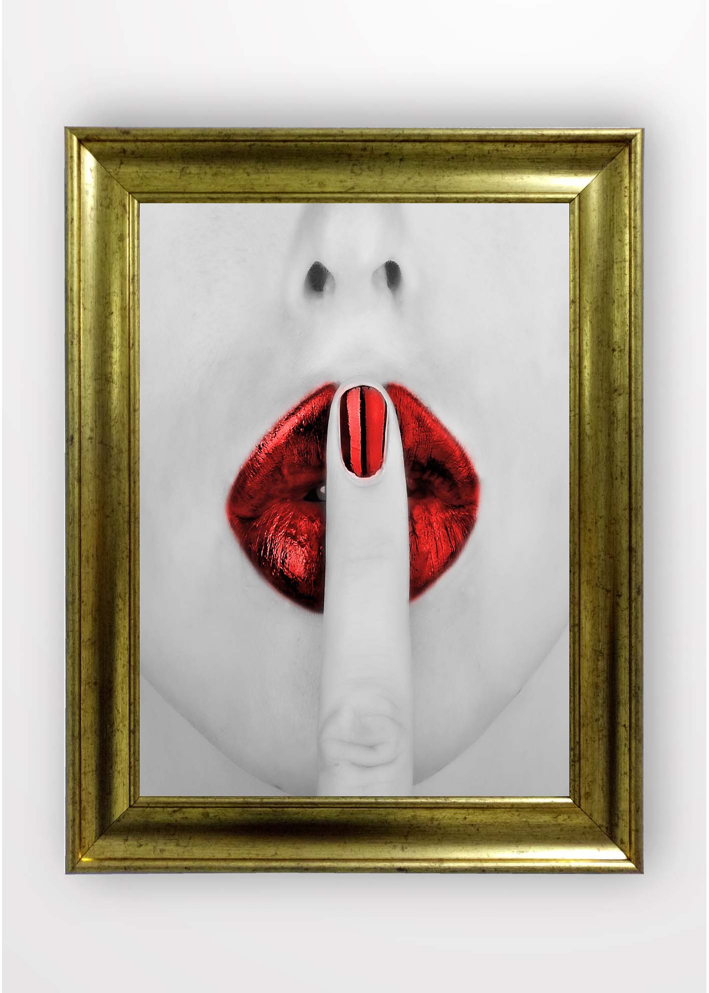 Quadro Incorniciato Metalizer Red Lips Multicolore & OYOTR-5AC2816513 & OYOTR-5AC2816513