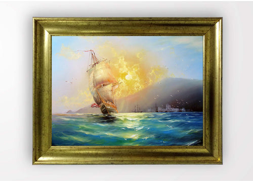 Quadro Incorniciato Ship Multicolore & OYOTR-5AC1969965 & OYOTR-5AC1969965 & OYOTR-5AC1969965