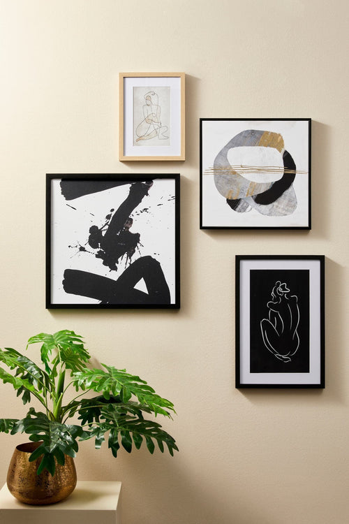 Bizzotto Quadro Incorniciato Sketch 995 Abstract Shape II Bianco e Nero
