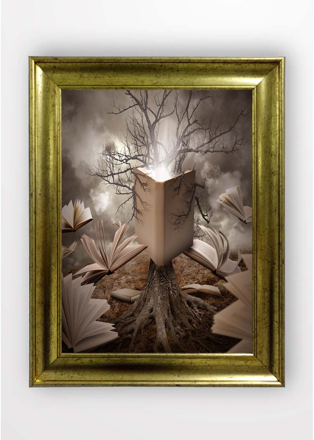 Quadro Incorniciato Tree Reading Multicolore & OYOTR-5AC2626284 & OYOTR-5AC2626284