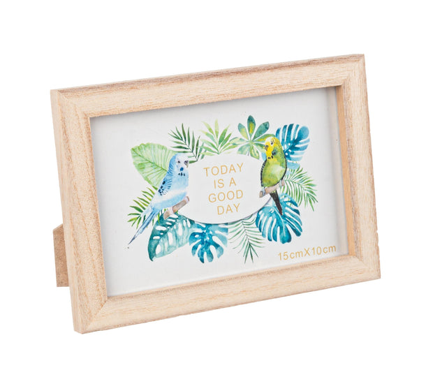 Bizzotto Rama foto decorativa din MDF si lemn Minimal III Natural, 17 x 12 cm