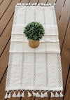 Runner da tavola in cotone Modif Dantel Noce, 35 x 145 cm