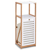 Zeller Scaffale con cesto portabiancheria incorporato, Bambù MDF Bianco, l36xL33xH98 cm