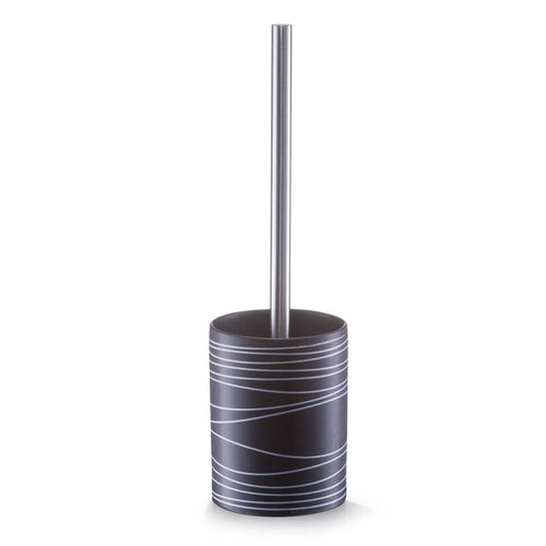 Zeller Scopino con supporto in ceramica, Lines Black, Ø 9,5xH34 cm
