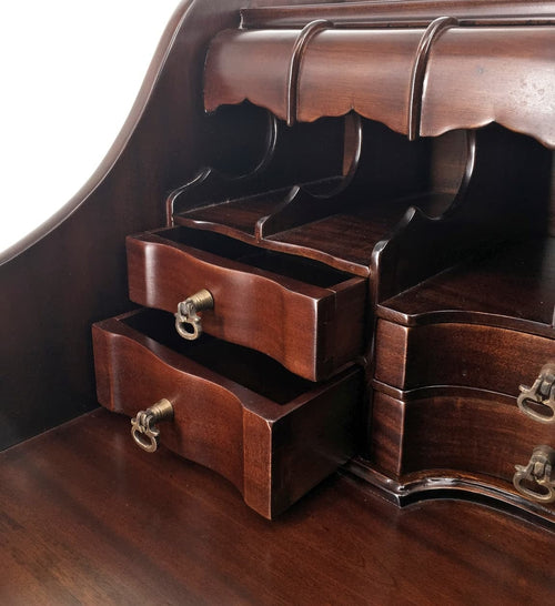 Scrivania con 10 cassetti Vintage Chippendale Noce (1)