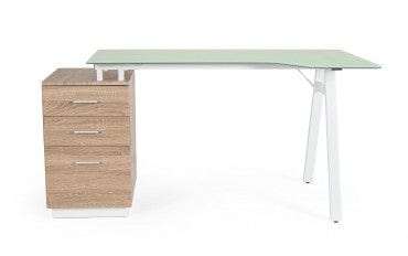 Bizzotto Scrivania con 2 cassetti Charlie Bianco