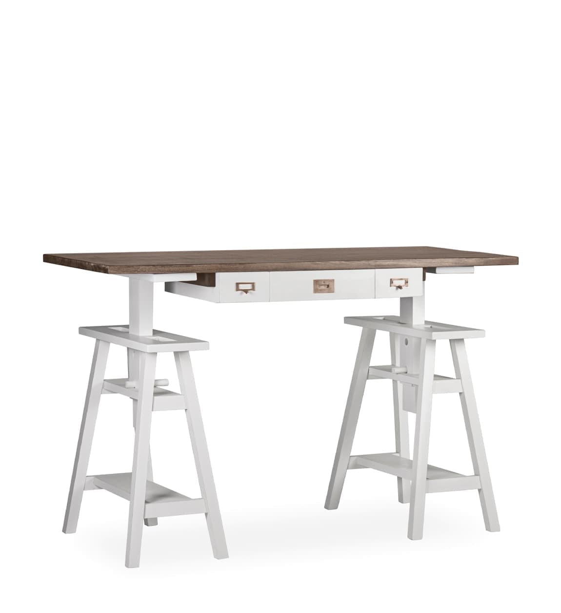 Scrivania con 3 cassetti e altezza regolabile manualmente Everest Marrone