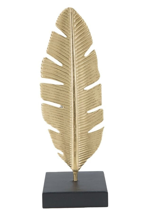 Scultura Foglia C/Porta Candela Glam cm 10x10x30 (1)