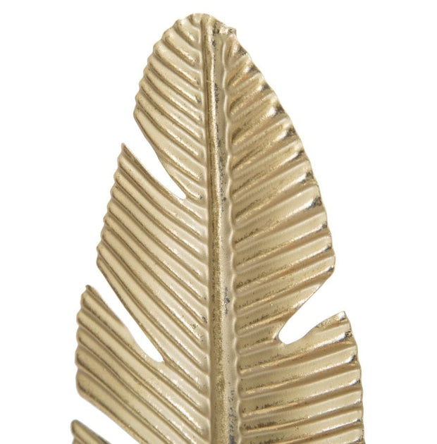 Scultura Foglia C/Porta Candela Glam cm 10x10x30 (5)