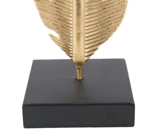 Scultura Foglia C/Porta Candela Glam cm 10x10x34 (5)