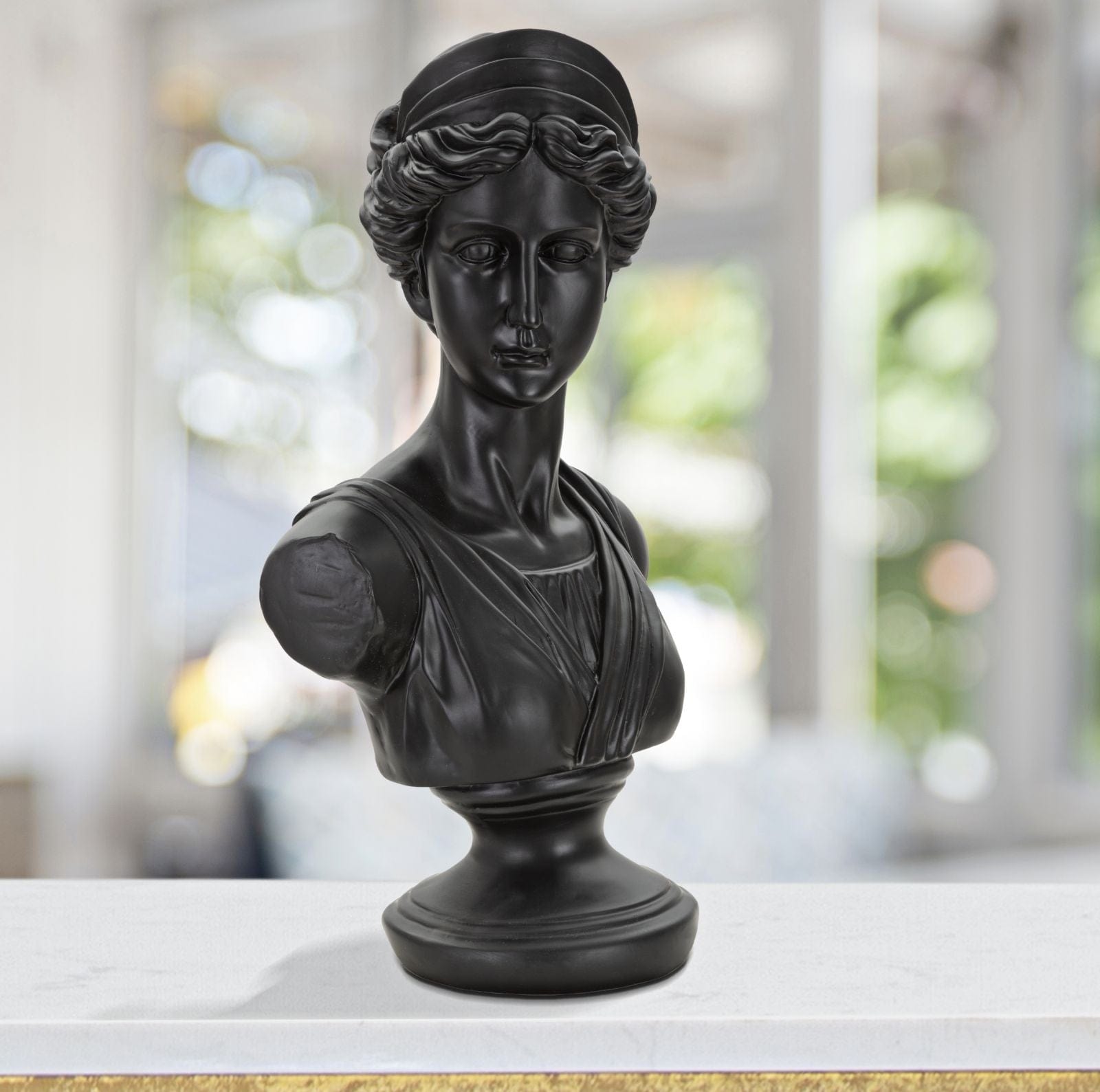Scultura Roman Woman Black cm 22x16x41 (1)