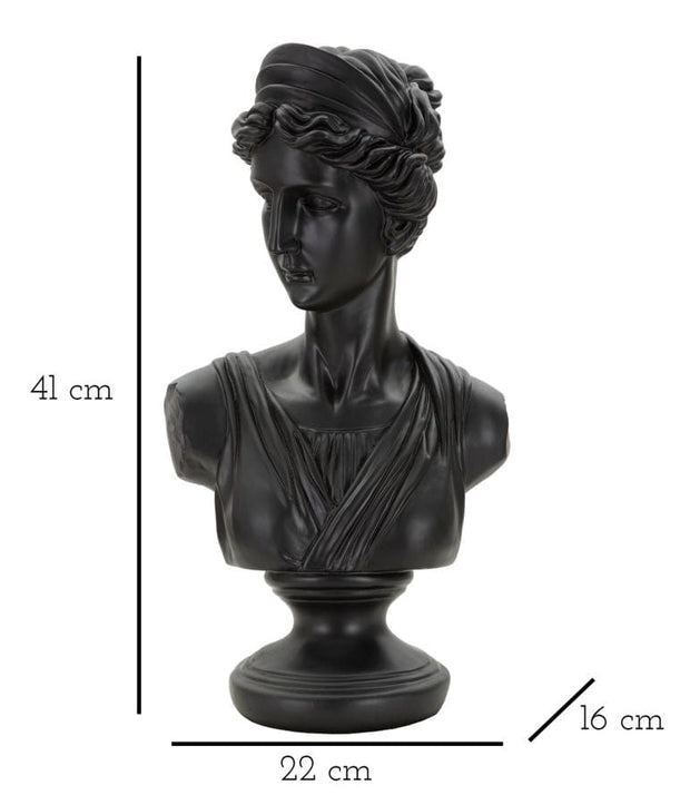 Scultura Roman Woman Black cm 22x16x41 (5)
