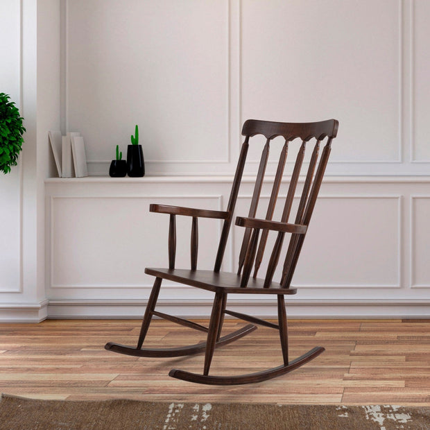 Sedia a dondolo in legno Albero 45 Noce