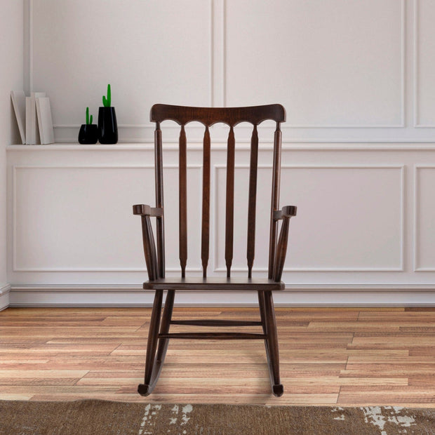 Sedia a dondolo in legno Albero 45 Noce (2)