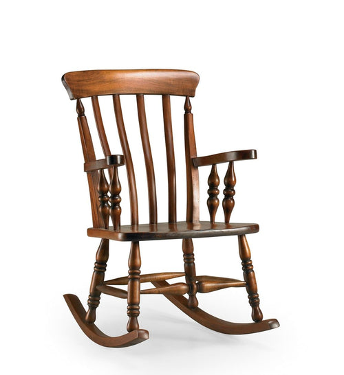 Sedia a dondolo in legno Vintage Noce
