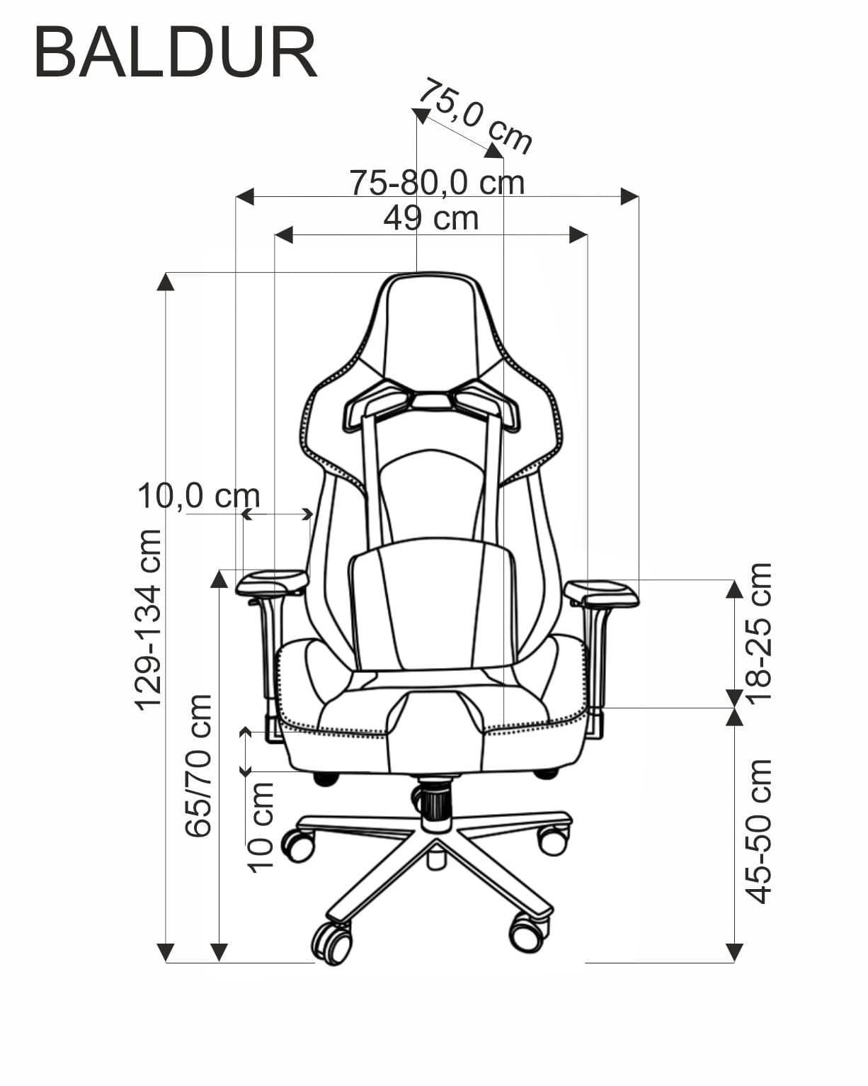 Sedia da gaming in ecopelle Baldur Nero (6)