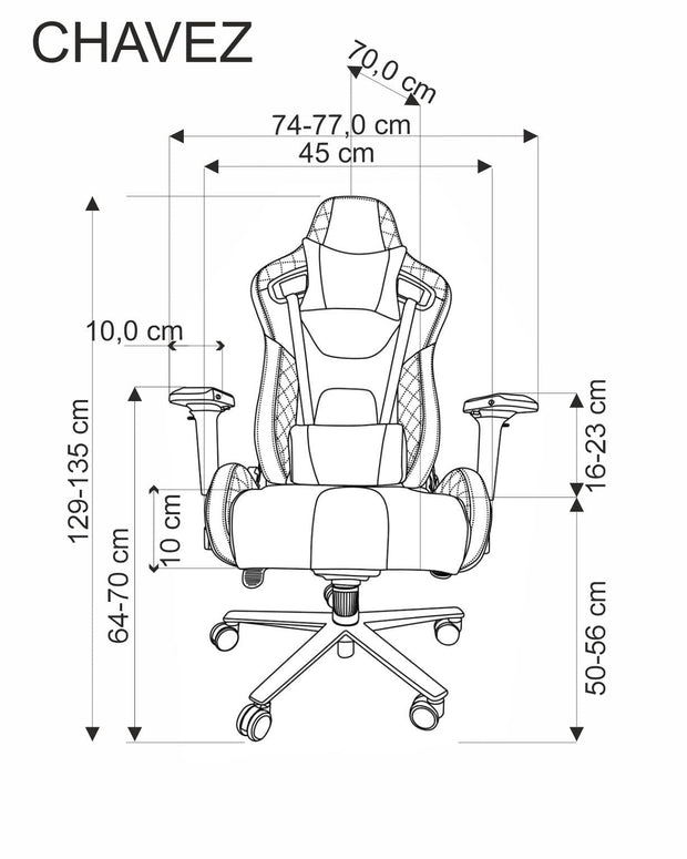 Sedia da gaming in ecopelle Chavez Nero (4)