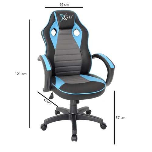 Sedia da gaming in ecopelle XFly Blu (1)