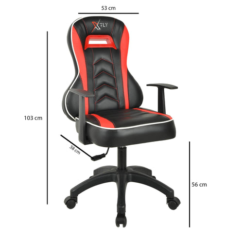 Sedia da gaming in ecopelle XFly Luppo Rosso (1)