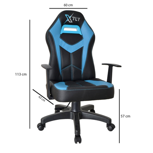 Sedia da gaming in ecopelle XFly Machete Blu (1)