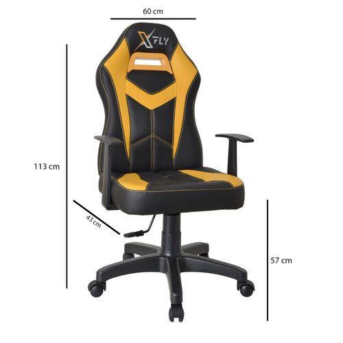 Sedia da gaming in ecopelle XFly Machete Giallo (1)